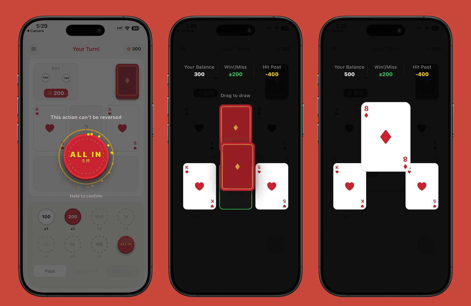 The card draw moment